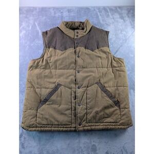 Red Head Ranch Mens XL Brown Quilted Western Workwear Snap Front Padded Vest